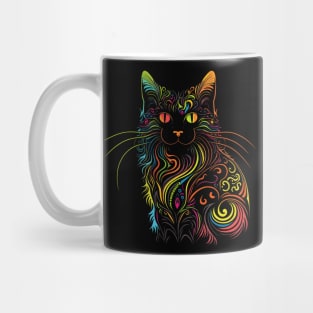 Retro 70s Style Cat Gifts Vintage Cat Mug